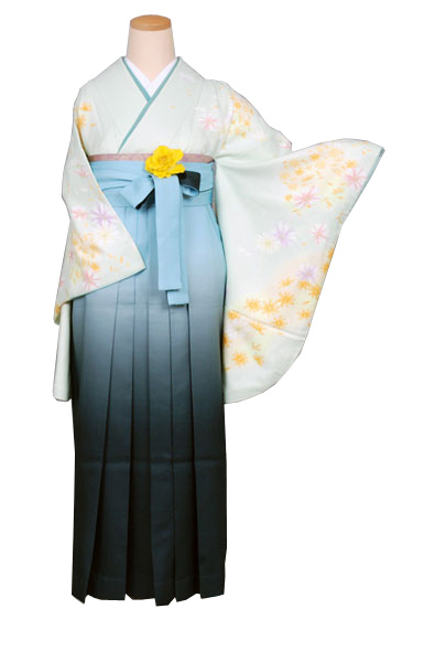 卒業袴レンタル 卒業袴(ペパーミントグリンの菊模様)