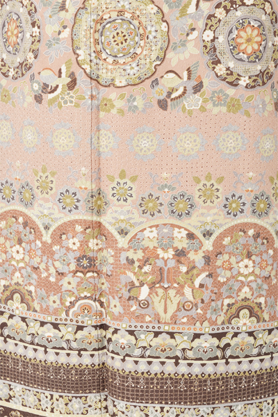 訪問着(うす柿色・ペルシャ風)