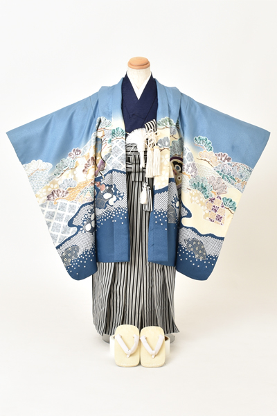 五歳祝着セット［ブルー・兜］