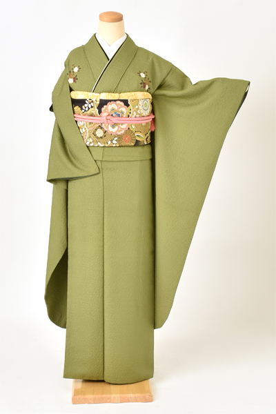 振袖[抹茶・無地花紋]