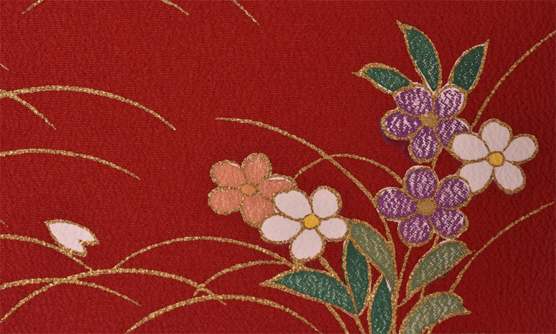 卒業袴［花々×刺繍入り］