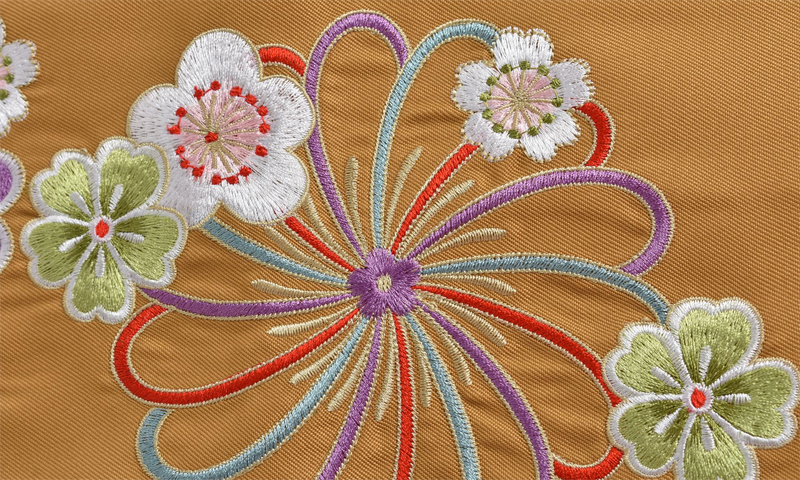 卒業袴［花柄×刺繍入り］