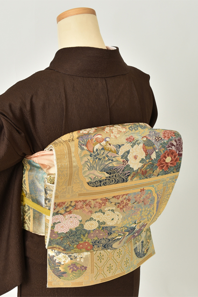 訪問着[茶色・雪輪]