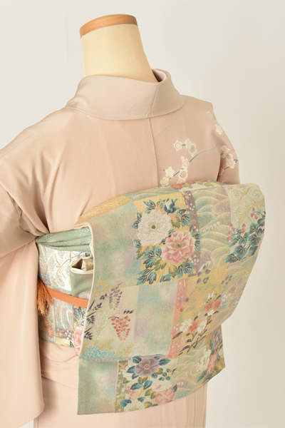 訪問着[くすみピンク・花籠]