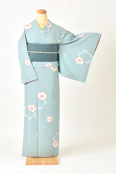 小紋[浅縹色・梅]