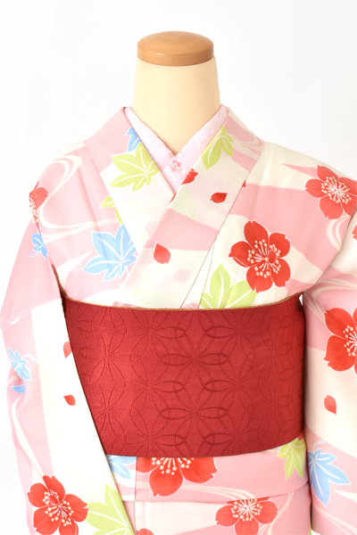 小紋[ピンク・桜流水]