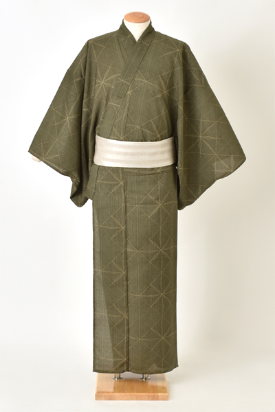 浴衣[JAPAN STYLE170-178cm・モスグリーン]
