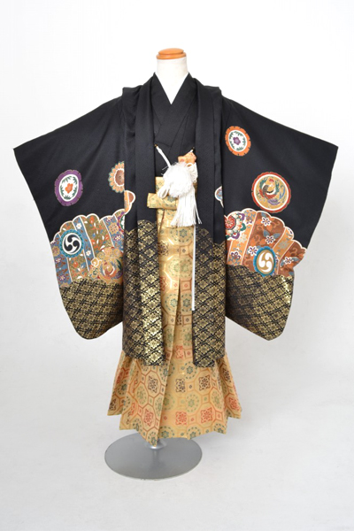 5歳祝着[黒色・雪輪に鳳凰]