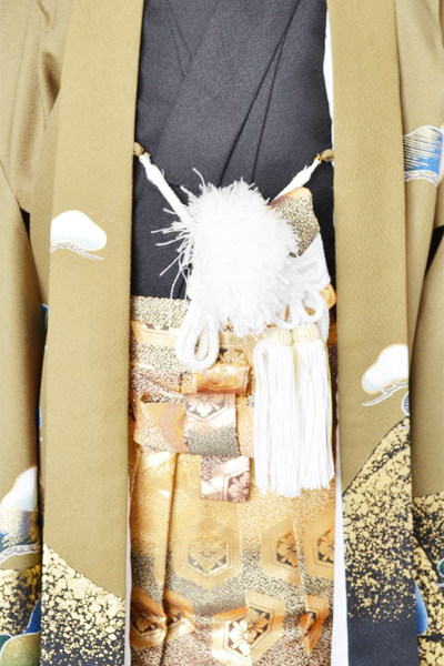 5歳祝着[抹茶色・兜]