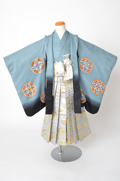 5歳祝着[灰色・丸紋]