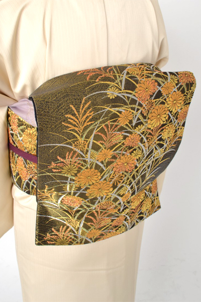 訪問着[茶系・花]