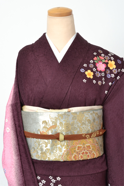 訪問着[赤紫色・サクラ]