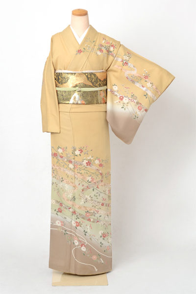 訪問着[辛子・鬘帯・花]