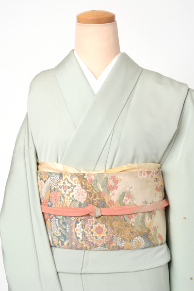 訪問着[薄緑色・箔]