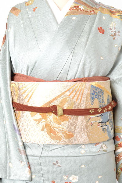 訪問着[水色・束ね熨斗]