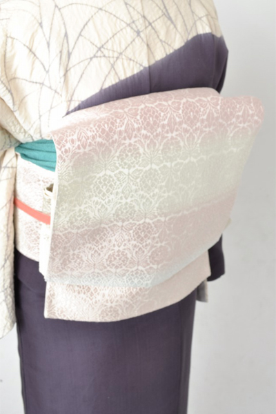 紬[紫と白染め分け]