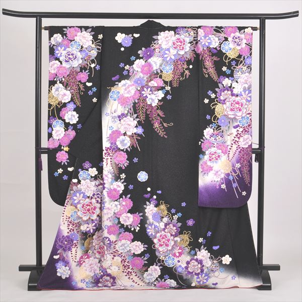 【結婚式❁成人式】紫　藤の花✿振り袖身丈163cm