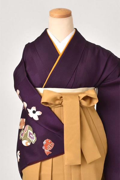 卒業袴(江戸紫・小槌、鯛、笠)