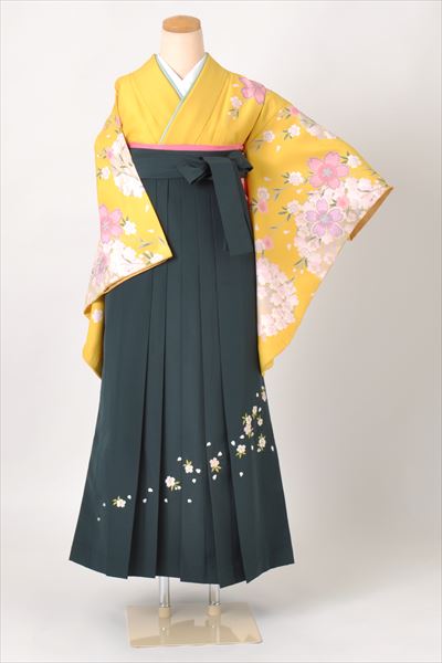卒業袴(ビビットな黄色・桜)