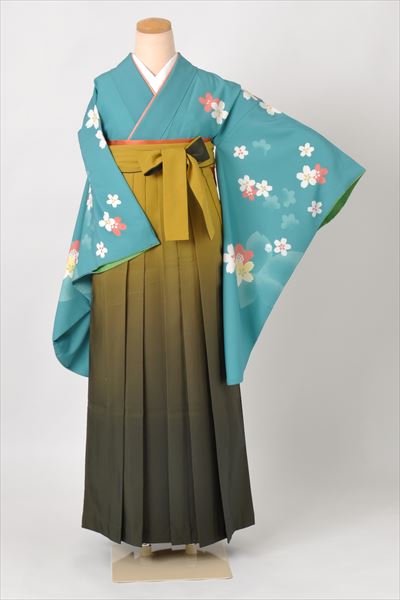 卒業袴(鮮やかな緑・桜)