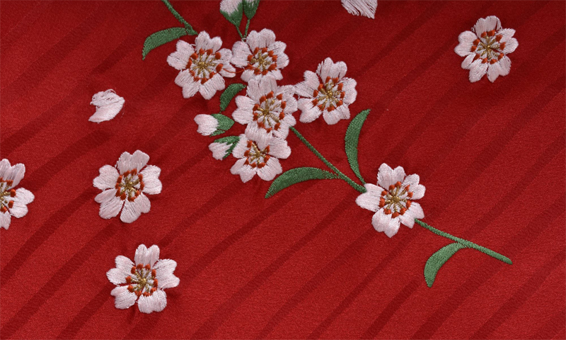 卒業袴［桜の刺繍×刺繍入り］