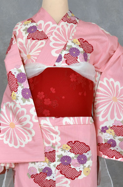 浴衣(ピンク・菊)