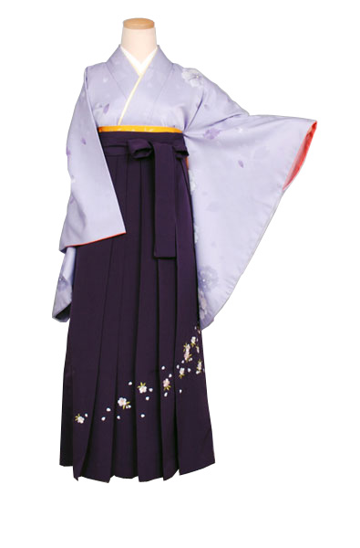 卒業式 袴 レンタル 卒業袴(うす紫・花)