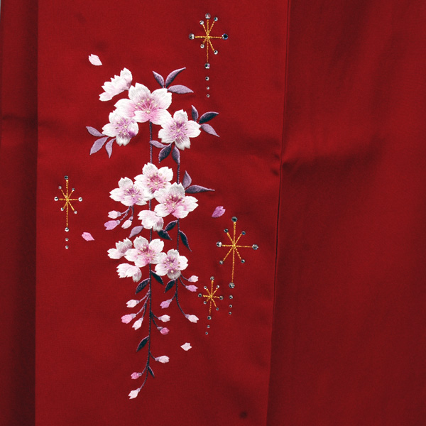 卒業袴(水色地の桜模様)