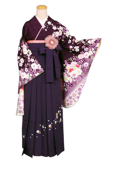 卒業袴(紫・桜)