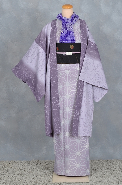 shibuya casual［薄紫地の麻の葉模様］