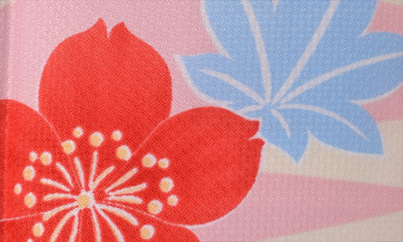 小紋［ピンク地の花模様］