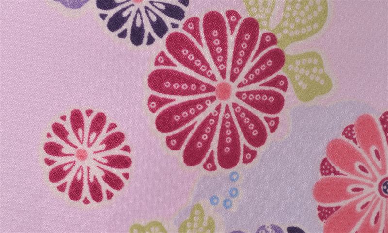 小紋［桃色の菊模様］