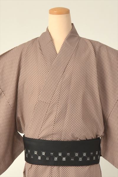 浴衣[168-178cm]（hiromichi　nakano・ベージュの格子柄）