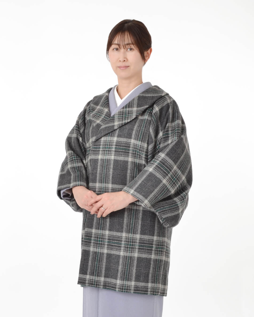 着物コートと着物で防寒